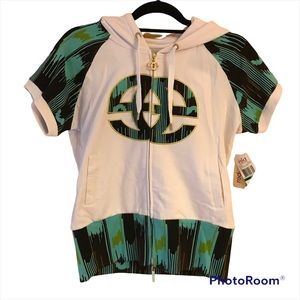 Marc Ecko Short Sleeve color block hoodie size L, Y2K